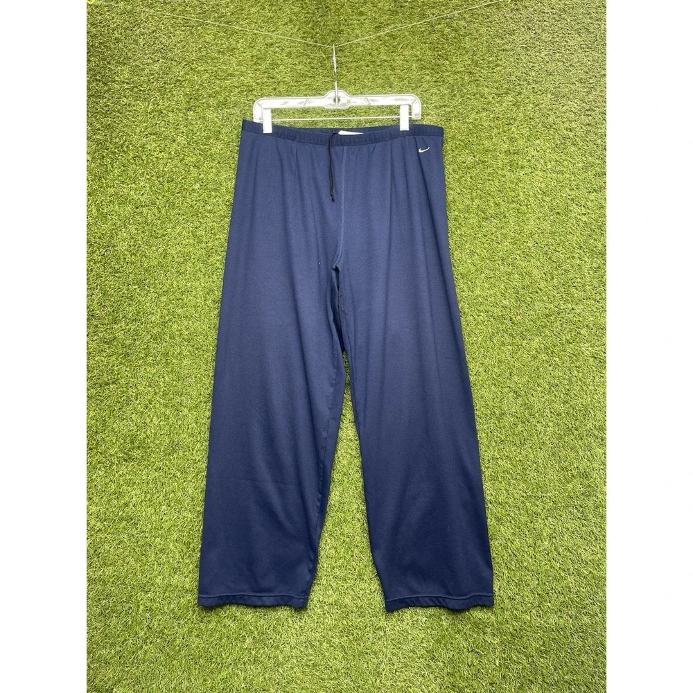 Vintage Nike Sweatpants Womens Large 12/14 Lined Navy Drawstring Team Fit Dry